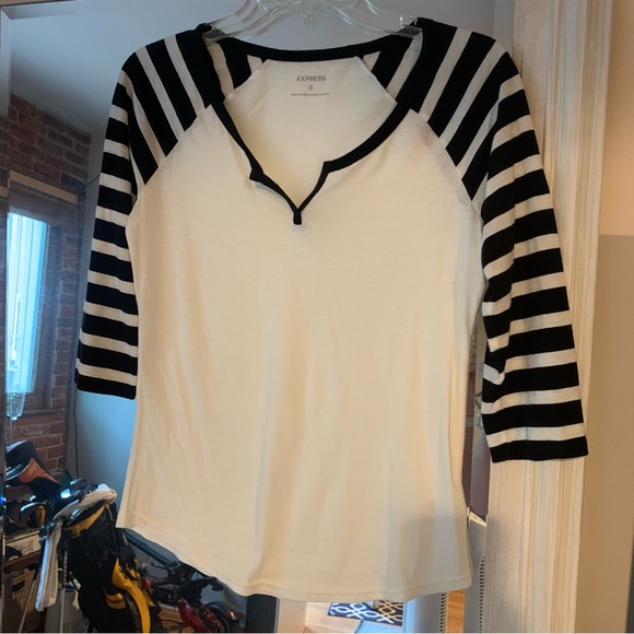 Express 3/4 Sleeve Cotton Blend Shirt - Picture 6 of 6